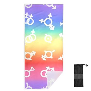 Imagem de Joitme Toalha de banho infantil de gênero LGBT com bandeira do orgulho, tamanho M, toalhas de banho infantis, toalha de praia sem areia