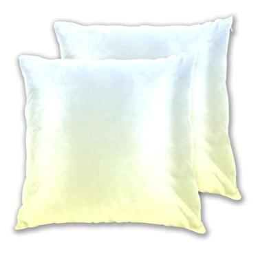Imagem de Joitme Conjunto de 2 capas de almofadas elegantes azuis champanhe amarelo gradiente conjunto de 2 capas de almofada grandes decorações modernas para sala de estar, 50 x 50 cm, 2 peças
