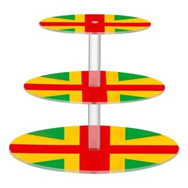 Imagem de Suporte de cupcake para festa do chá, 3 camadas, redondo, para casamento, copo de acrílico, torre de bolo, suporte de bandeira rasta jamaicana, bandejas de servir, mesa de doces, suporte para exibição