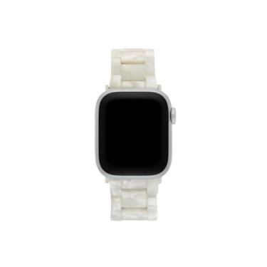 Imagem de MACHETE Pulseira para Apple Watch de 38 mm, 40 mm, 41 mm, 42 mm, 44 mm, 45 mm e 49 mm, capa branca para Apple Watch Series 9/8/7/6/5/4/3/2/1 Ultra 2 1 (ferragens prateadas)