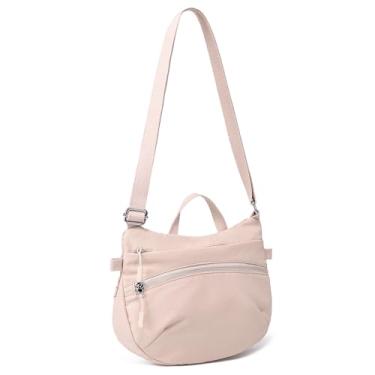 Imagem de Haytijoe Bolsas transversais femininas de viagem leves de nylon bolsas femininas pequenas bolsa de ombro alça superior bolsa mensageiro, Cáqui Bege, Tendência