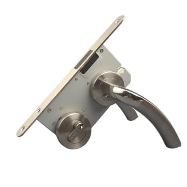 Imagem de Imitação de precisão fundida estampada, padrão de cobertura, maçaneta para quarto, fechadura magnética silenciosa, porta interna, fechadura dividida de aço inoxidável