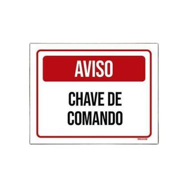 Imagem de Placa De Sinalização - Aviso Chave De Comando 18X23 - Sinalizo