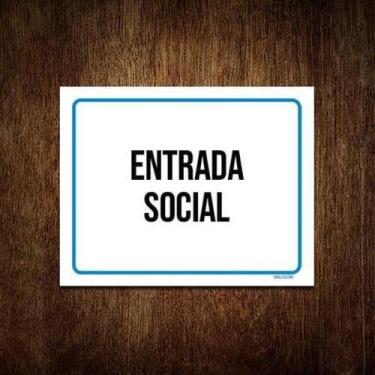 Imagem de Kit 3 Placas Ambiente Sinalização Setor Entrada Social - Sinalizo.Com