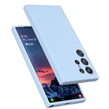 Imagem de E Segoi Capa projetada para Galaxy S24 Ultra, capa à prova de choque de borracha gel de silicone líquido, almofada de forro de pano de microfibra macia compatível com Galaxy S24 Ultra 5G de 6,8