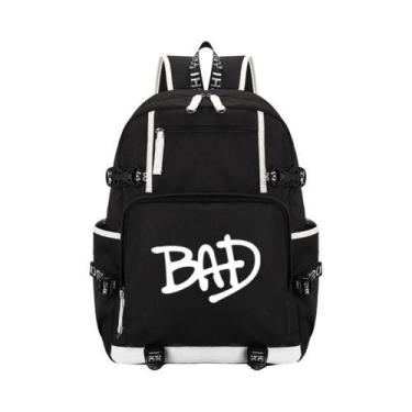 Imagem de Mochila Masculina De Poliéster À Prova D'água Michael Jackson BAD, Bol
