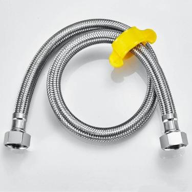 Imagem de Engate Flexível Rabicho 60cm Aço Inox | Malha Fêmea x Fêmea 1/2" | Instalação Torneira Lavatório Cozinha