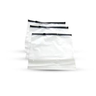 Imagem de Saquinho Plástico Zip Lock Sacos Fosco 25x32 Com 50und Abre Fecha Tran