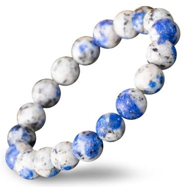 Imagem de Conscious Items Crescimento espiritual - Variação, One Size, Pedra K2 (granito com inclusões de azurita), Calcedônia Liga metálica.