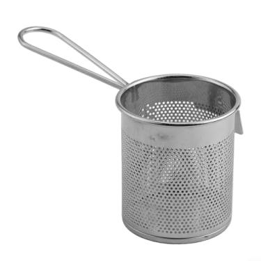 Imagem de Coador de massa de malha fina de aço inoxidável com cesta profunda, escorredor de grande capacidade para escorrer macarrão, bolinhos de espaguete, legumes, frutas para uso na cozinha (B)