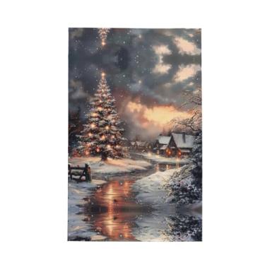 Imagem de XLLingL Toalhas de cozinha de waffle com estampa Merry Christmas, panos de prato de microfibra, para decoração e limpeza de cozinha - 1 peça