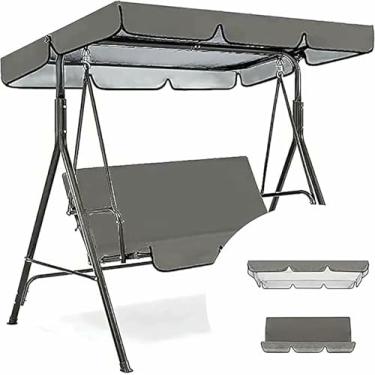 Imagem de Conjunto de cobertura para balanço de pátio de 3 lugares, toldo de substituição para cadeira de balanço, móveis de jardim externos, capa impermeável para balanço.