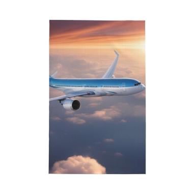 Imagem de XLLingL Beautiful Sky Airplane Print Waffle Toalhas de cozinha, panos de prato de microfibra, para decoração e limpeza de cozinha - 1 peça