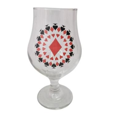 Imagem de Taça Copo Cerveja Vidro Naipe Ouros Baralho 400 ml Presente - META ATA