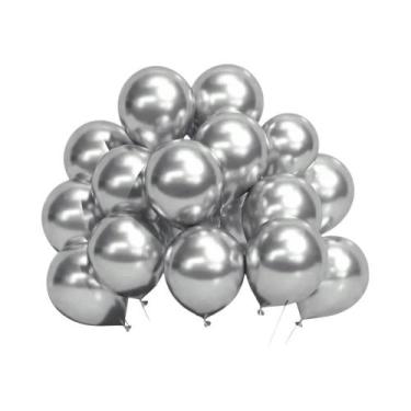 Imagem de Balões Metálicos Prata, Dourado E Roxo De 12, 10 E 5 Polegadas Para De