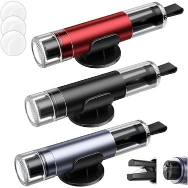 Imagem de Cortador de cinto de segurança para todos os carros, pacote com 3, capa transparente atualizada, martelo, disjuntor de vidro debaixo d'água, ferramenta de fuga de carro de emergência 2 em 1 (preto