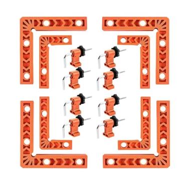 Imagem de Quadrados de fixação de canto ferramentas de marcenaria quadrados de posicionamento braçadeira de ângulo reto grampos de madeira para colar armários molduras ou gavetas