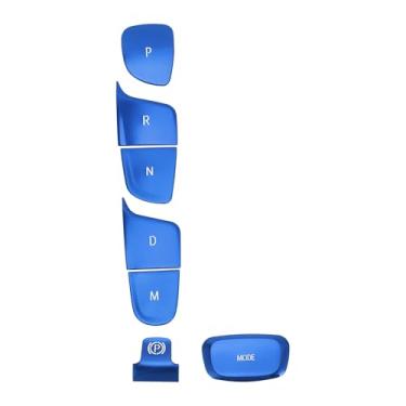 Imagem de TUCKBOLD Capa de botão de painel de freio de mão para Buick Envision 2021-2023 console central acabamento interior tampa de botão estilo decoração azul 1 conjunto