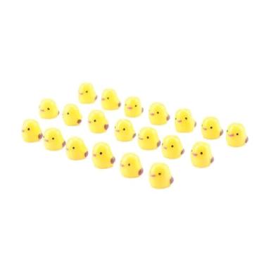 Imagem de 20 Unidades de Mini Decorações Suculentas de Pintinho Amarelo - Perfeitas para Artesanato de Paisagem de Jardinagem, Estatuetas de Resina Fofas para Decoração de Casa,