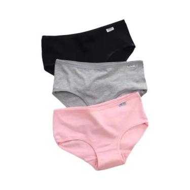 Imagem de Calcinhas De Algodão plus Size Femininas 3 Peças, Cuecas Macias Em Cor