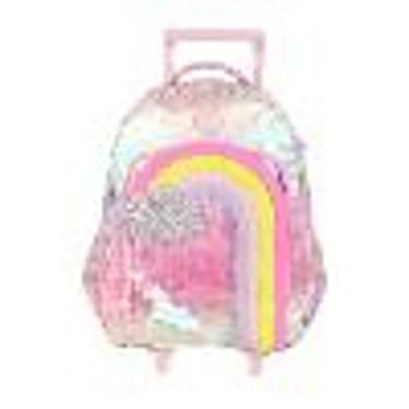 Imagem de Mochila De Carrinho Escolar Unicornio Arco Iris