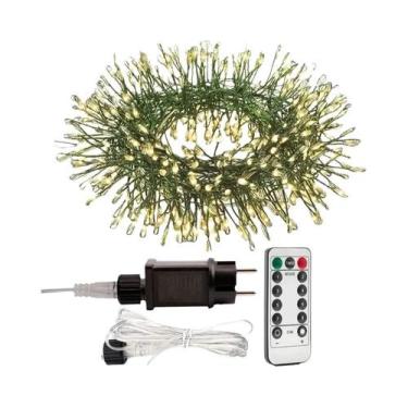 Imagem de Luzes De Natal Em Cordão Com 1000 LEDs 36M, Cabo Verde Com Controle Re