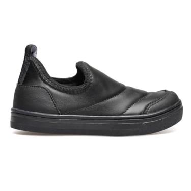 Imagem de Tênis Casual Infantil Calce Fácil Preto Bege Escolar Colegial (Preto, BR, Criança de 4 a 8 anos, Numérico, 32)