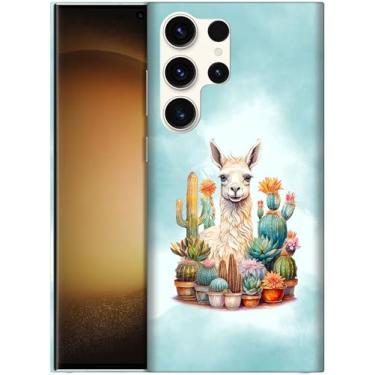 Imagem de GlamCase - Capa com suporte com estampa floral de lhama e cacto para S23Ultra5G