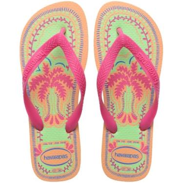 Imagem de Havaianas Chinelo Feminino Summer Vibes Estampa de Coqueiro (Pêssego, BR, Adulto, Faixa Numérico, M, 41, 42)