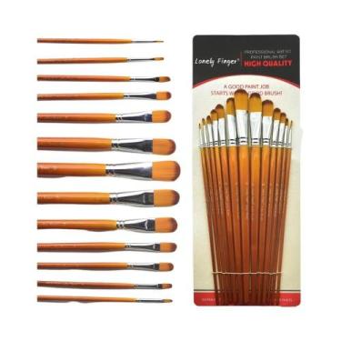 Imagem de Conjunto De Pincéis Profissionais Para Aquarela 9/13 Peças Com Cabo Lo