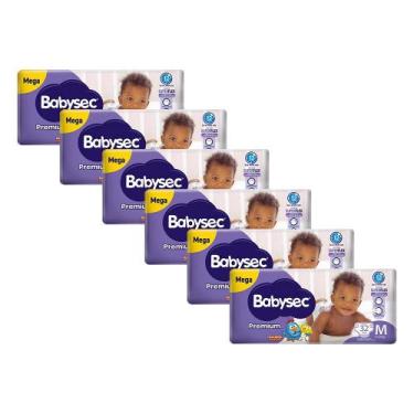 Imagem de Kit 6 Fraldas Babysec Galinha Pintadinha Premium Tamanho M 32 unidades