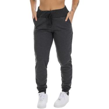 Imagem de Calça Feminina Moletinho Cinza Fristyle Jogger Com Bolso, GG
