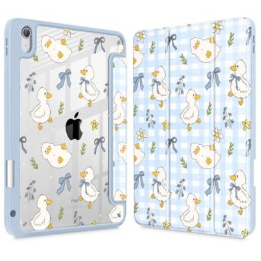 Imagem de Lepeoac Capa para iPad de 11 polegadas A16 2025 geração 11ª / iPad 11 polegadas 2022 10ª geração, porta-lápis embutido com capa à prova de choque, capa traseira transparente transparente, despertar