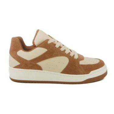 Imagem de Tênis Sneaker Camurça Feminino Arezzo A128040002 Bege-Feminino