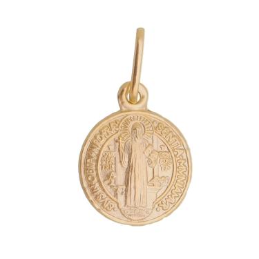 Imagem de Pingente Medalha de São Bento em Prata e e Ouro Coleção Fé