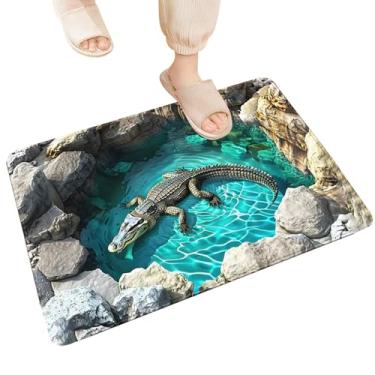 Imagem de Tapete de ilusão 3D | Tapete de pelúcia macio antiderrapante | Tapete antiderrapante com ilusão 3D, para porta da frente, quarto, jardim, interior, exterior, local de trabalho, cozinha, casa, chuveiro