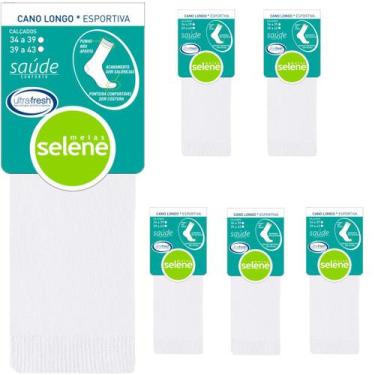 Imagem de 6 pares de meias Selene Cano Longo Indic P/ Diabéticos Algodão 6301, 3