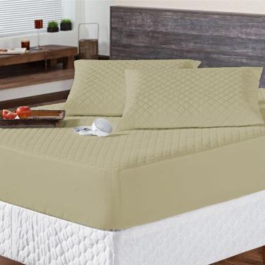 Imagem de Protetor Colchão Max Impermeável Casal 3 Peças - Cáqui