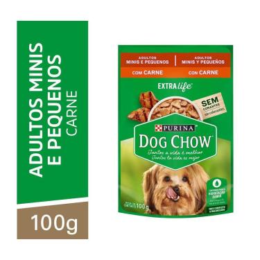 Imagem de Ração Úmida Dog Chow Sabor Carne para Cães Adultos de Raças Pequenas 100g