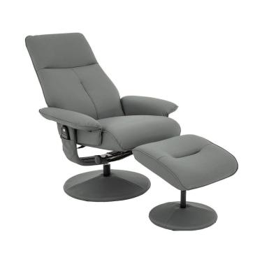 Imagem de Poltrona Reclinável De Massagem Com Apoio De Pés E Giratória Detroit Pu Fendi G56 - Laura Lar