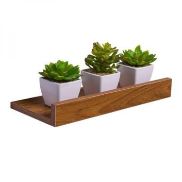 Imagem de Prateleira Porta Quadros 40 X 10cm Freijó Suporte Invisível