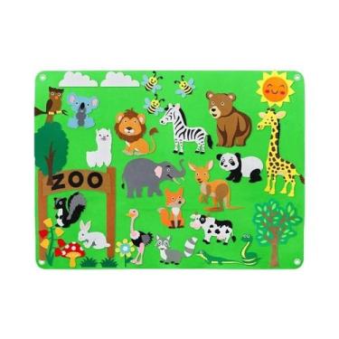 Imagem de Tabuleiro De Feltro Montessori Com Animais Da Fazenda Para Crianças, D