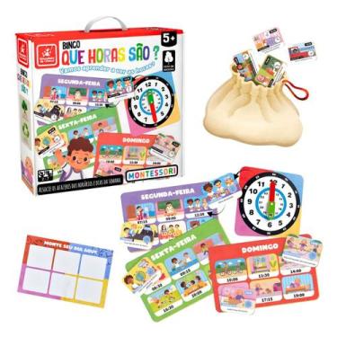 Imagem de Bingo Que Horas São Jogo Infantil Brinquedos Educativos Brincadeira de
