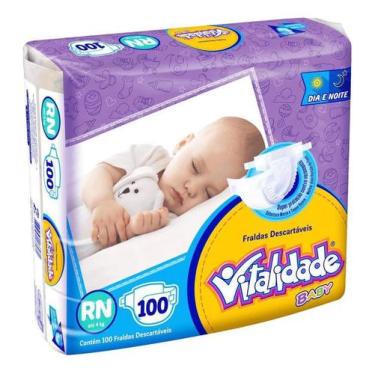 Imagem de Fralda Infantil Vitalidade Baby 100 Un, Pequeno (P)