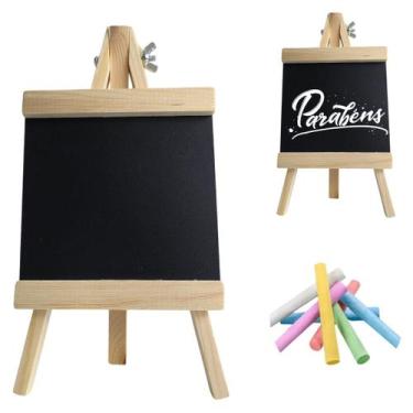 Imagem de Mini Lousa Cavalete Madeira Porta Recados Decoração 23x12cm - Floripa