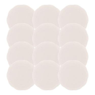 Imagem de Jogo 12 Prato De Sobremesa Porcelana New Bone Butterfly Branco Off White Lyor 19cm