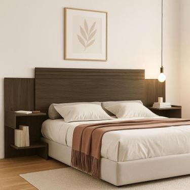 Imagem de Cabeceira Aurora Para Colchão Box Casal Queen 140 160cm Em MDF Com Mes