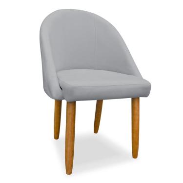 Imagem de Cadeira Decorativa Estofada Para Sala Recepção Cozinha Lua Star Veludo Cinza Claro Do Lar Móveis E Decoração