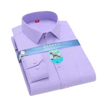 Imagem de Camisa Social Masculina Slim Fit De Manga Longa Em Algodão Xadrez Maci