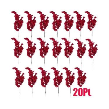 Imagem de Decoração De Natal Com Frutas Vermelhas Artificiais, Ramos De Frutas P